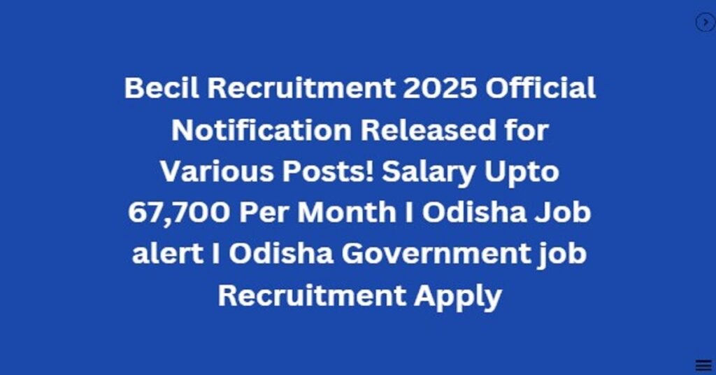 Odisha Govt Jobs